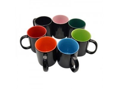 Bögre, Színváltós fekete MATT - színes belsővel 11oz