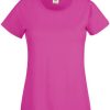 Fuchsia pamut női póló