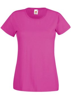 Fuchsia pamut női póló