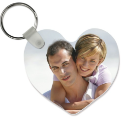 Szublimálható műanyag szív alakú kulcstartó