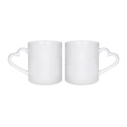 Szublimálható páros bögre szív alakú füllel