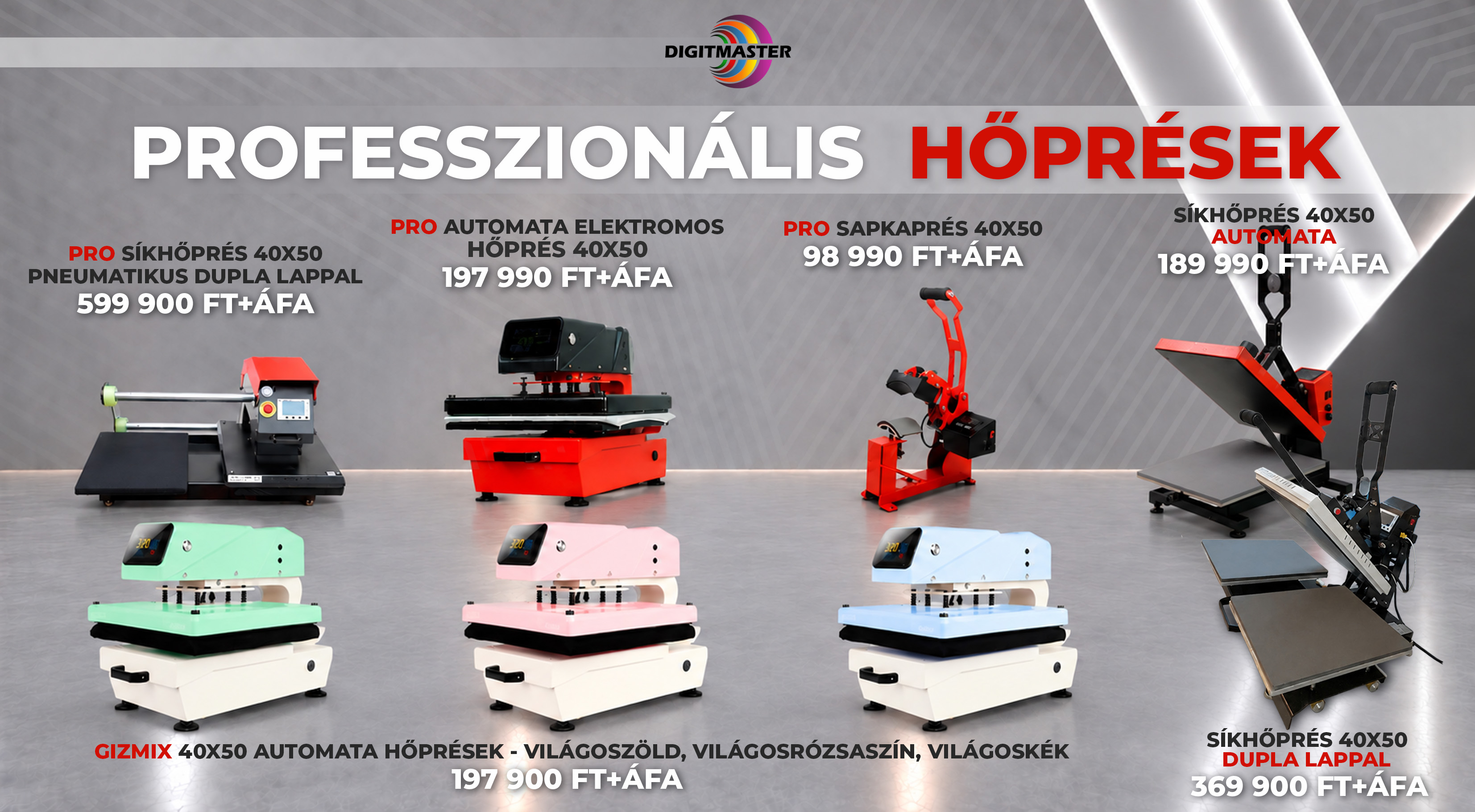 Professzionális hőprések - Digitmaster Kft.
