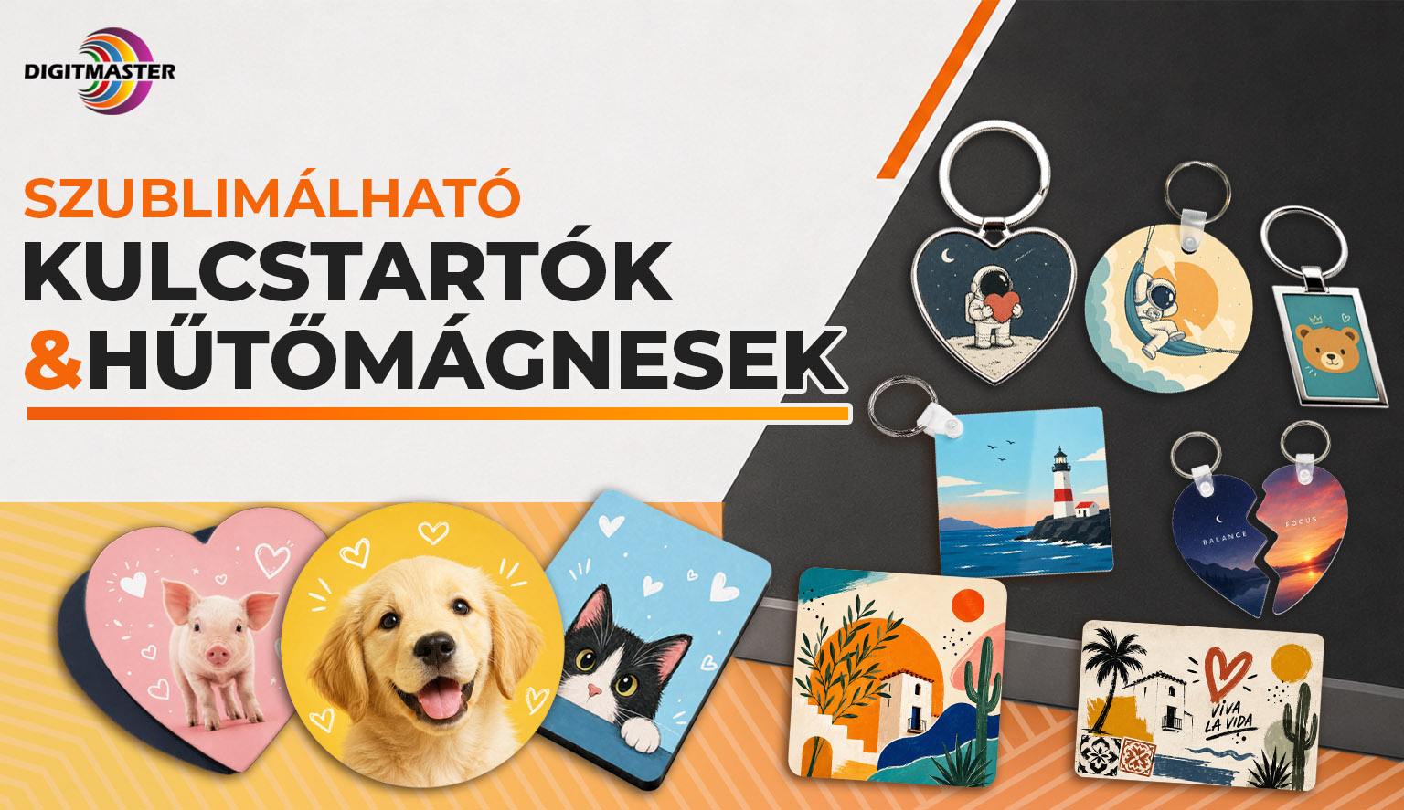 Szublimálható hűtőmágnesek és kulcstartók