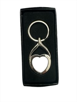 Szív alakú kulcstartó szublimálható fém lappal