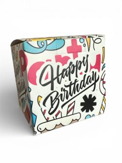 Előre nyomtatott bögre doboz Happy Birthday